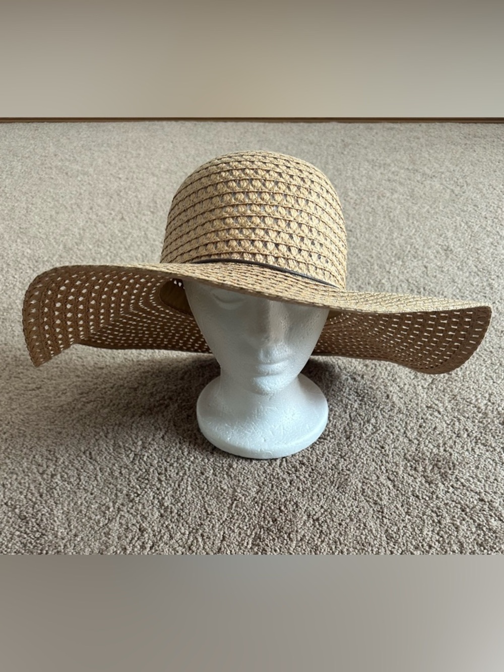 Wide Brim Straw Sun Hat - Natural